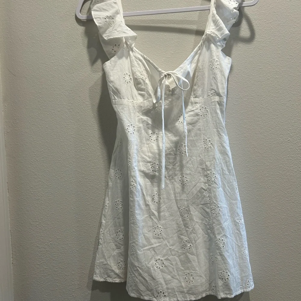 Lulu's White Ruffle Mini Dress - Picture 2 of 4